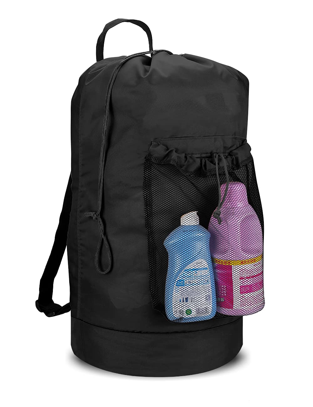 Laundry Bag with Shoulder Straps and Mesh Pocket Durable 2