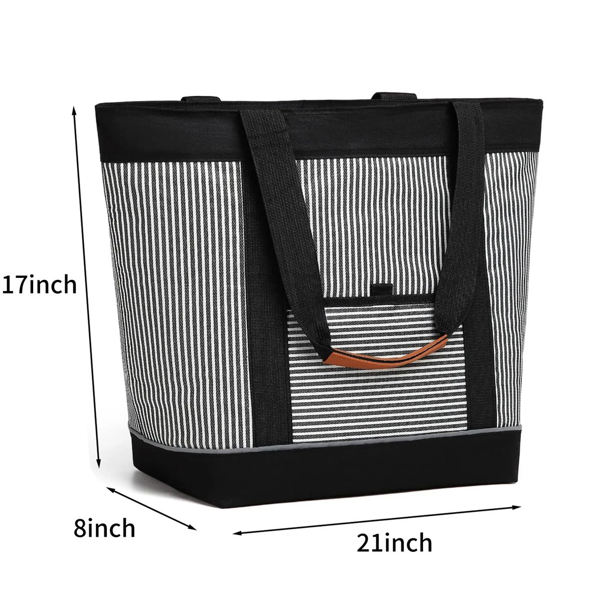 Spacious Thermal Cooler Tote With Zipper Closure 6