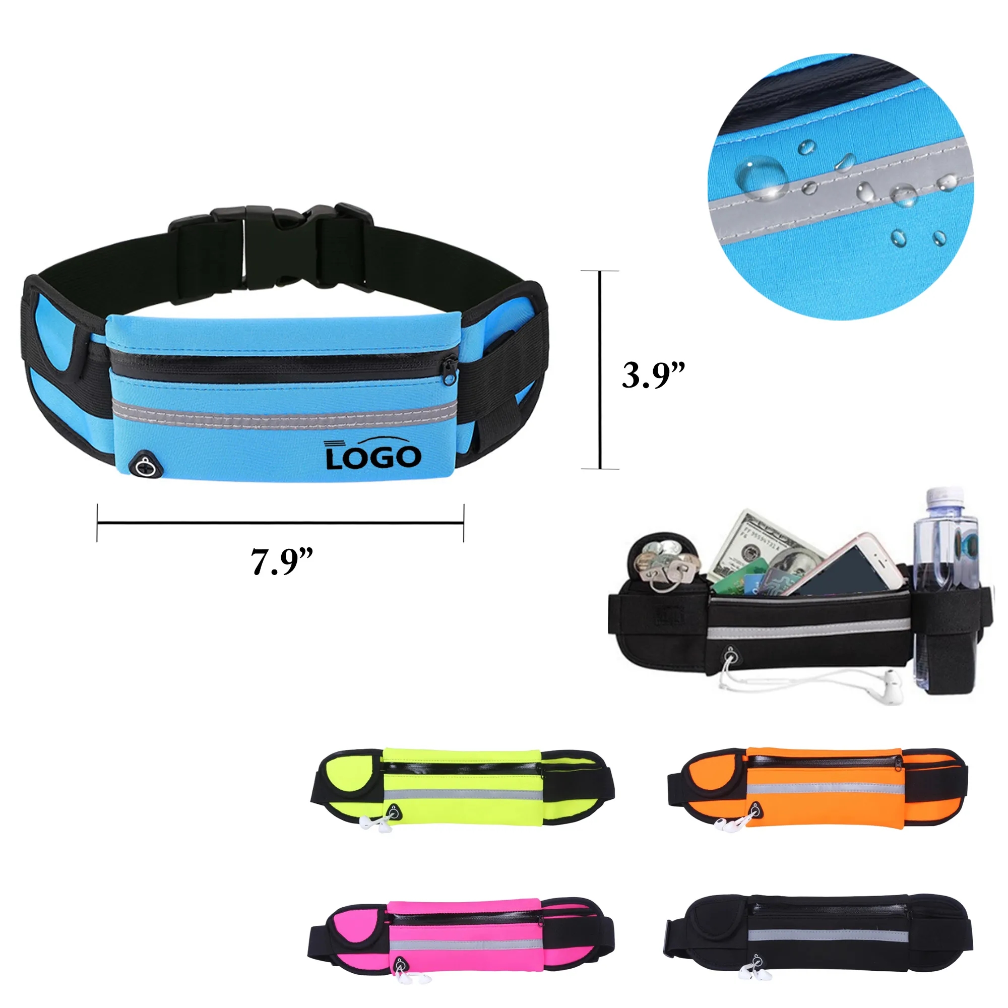 MOQ50 Outdoor Sports Waist Pack Running Cycling Belt 9