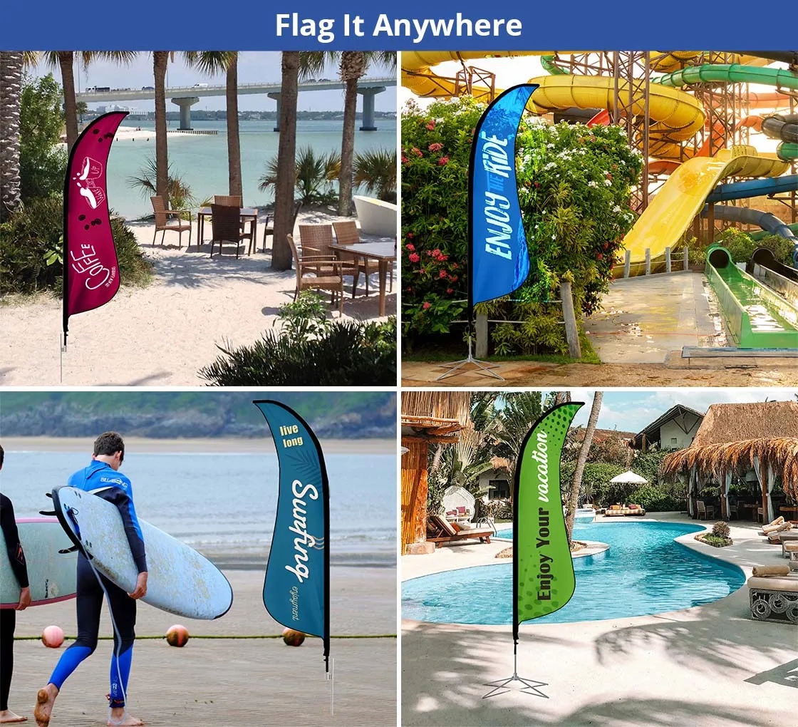 Shark Fin Flags, Single Sided Package (2.42ft x 6.67ft) 6