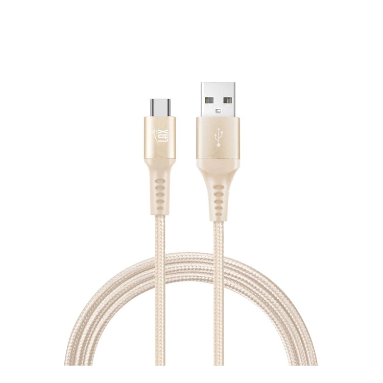 Braided Nylon USB-C Cable - 10' Gold 2
