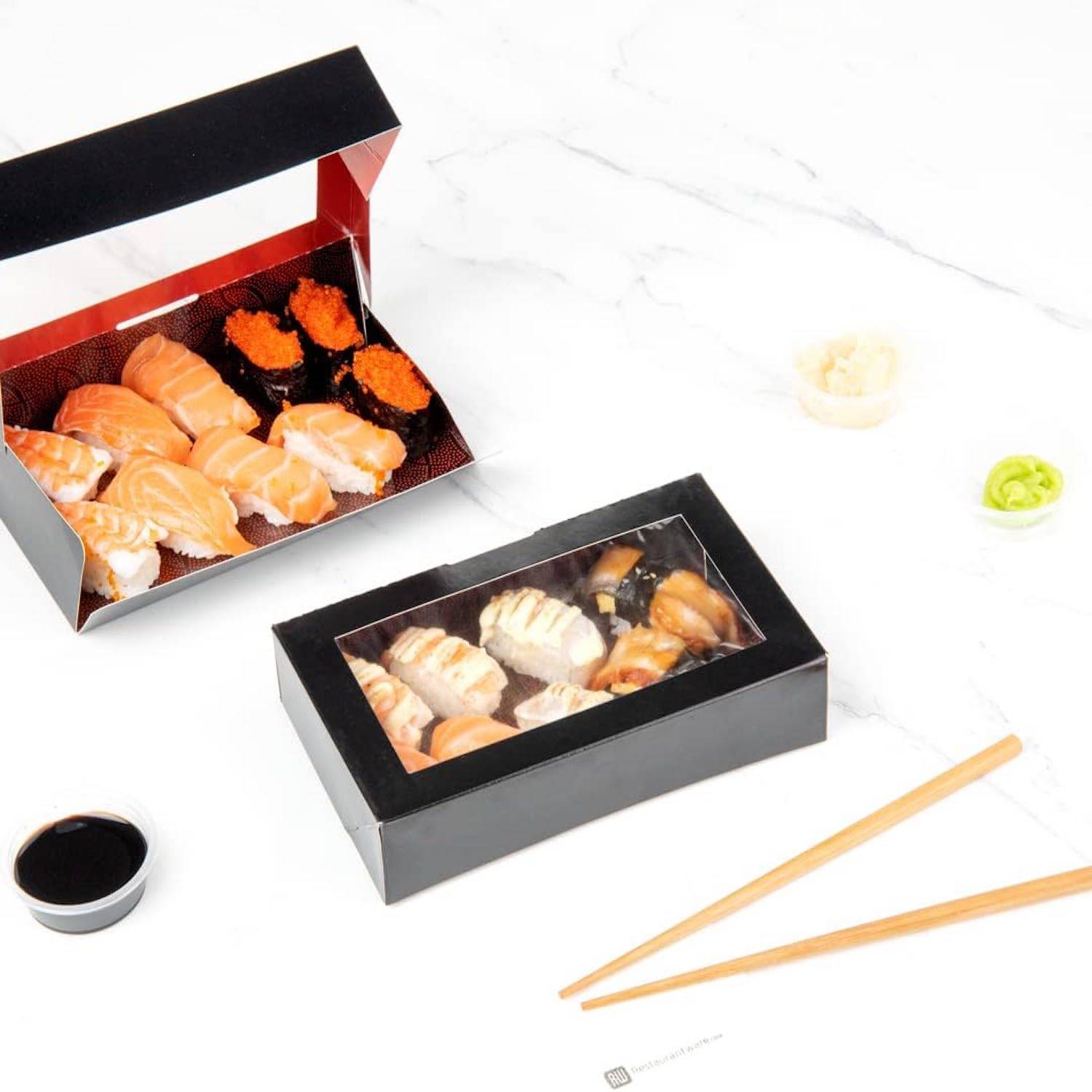 Custom Transparent Window Flip Sushi Box 4