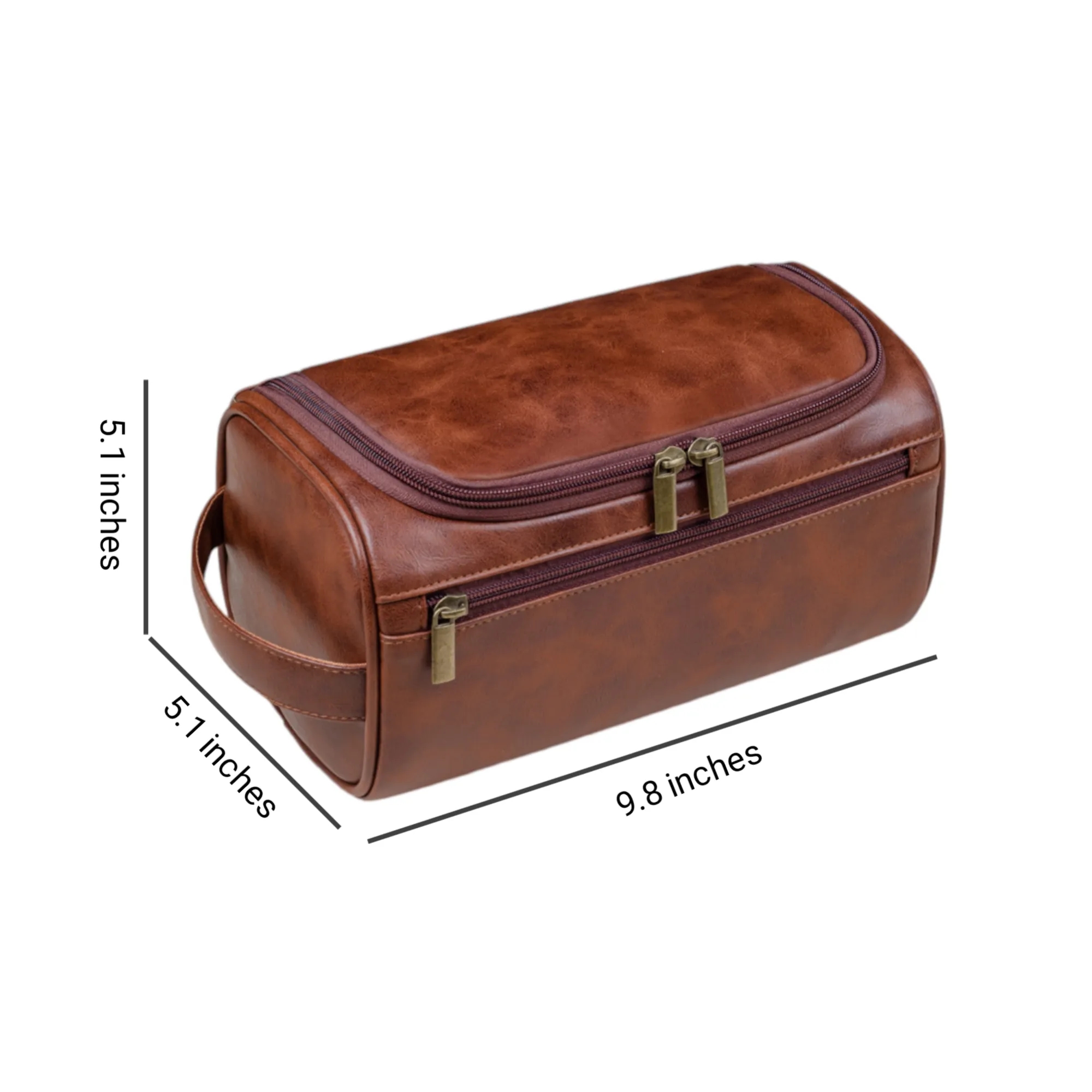 9.8" x 5.1" x 5.1" Pu Leather Travel Toiletry Bag 2