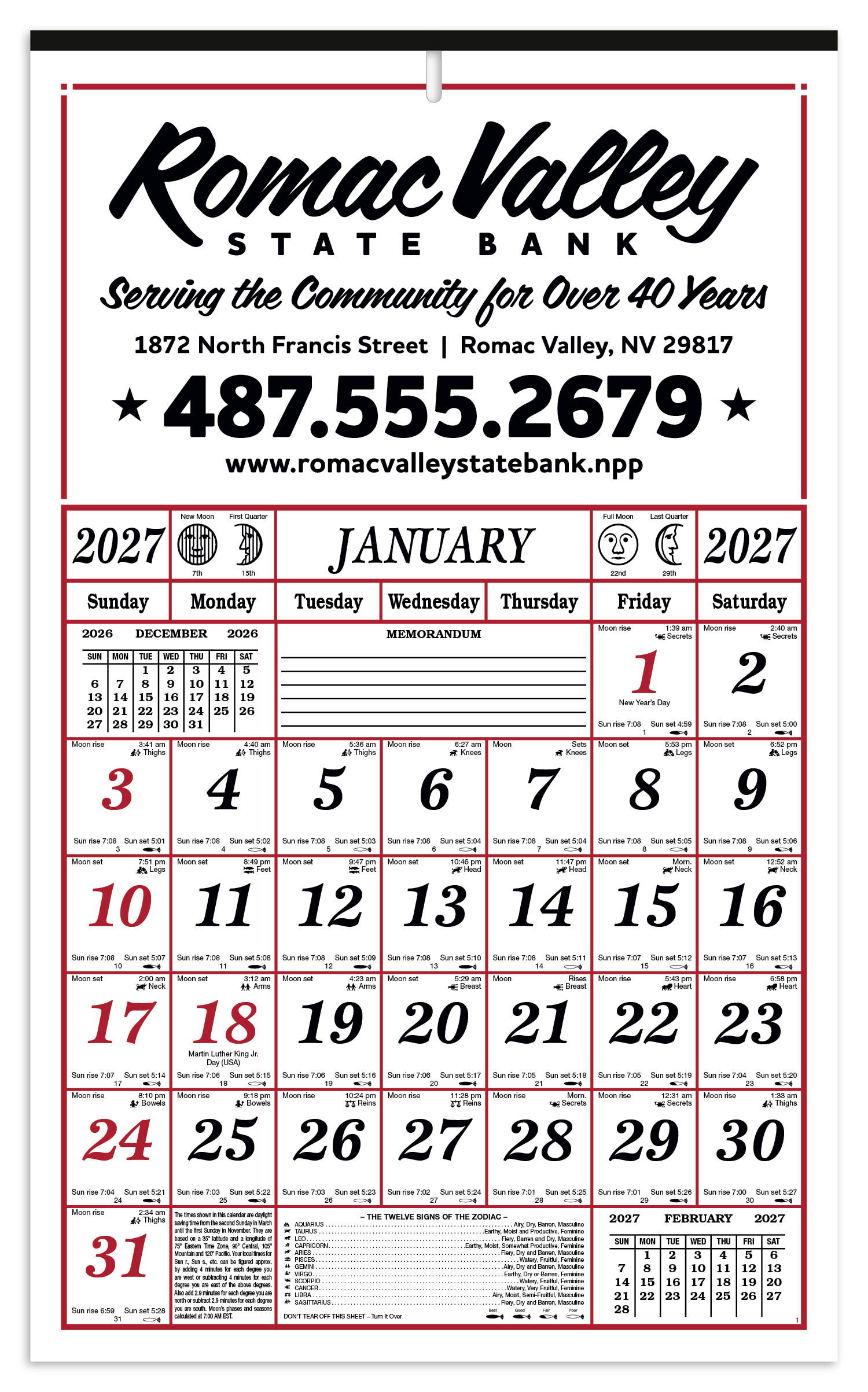 Skinner & Kennedy® 7-Sheet Almanac 5