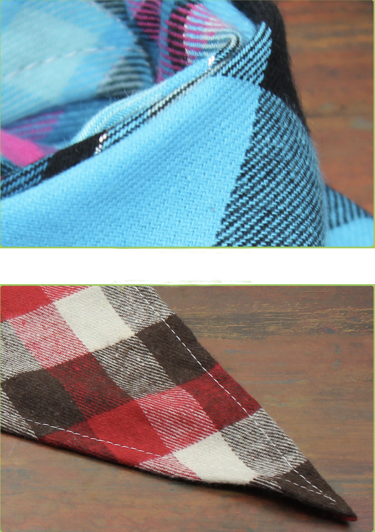 Dog Bandana Plaid Reversible Triangle Bibs Scarf 22