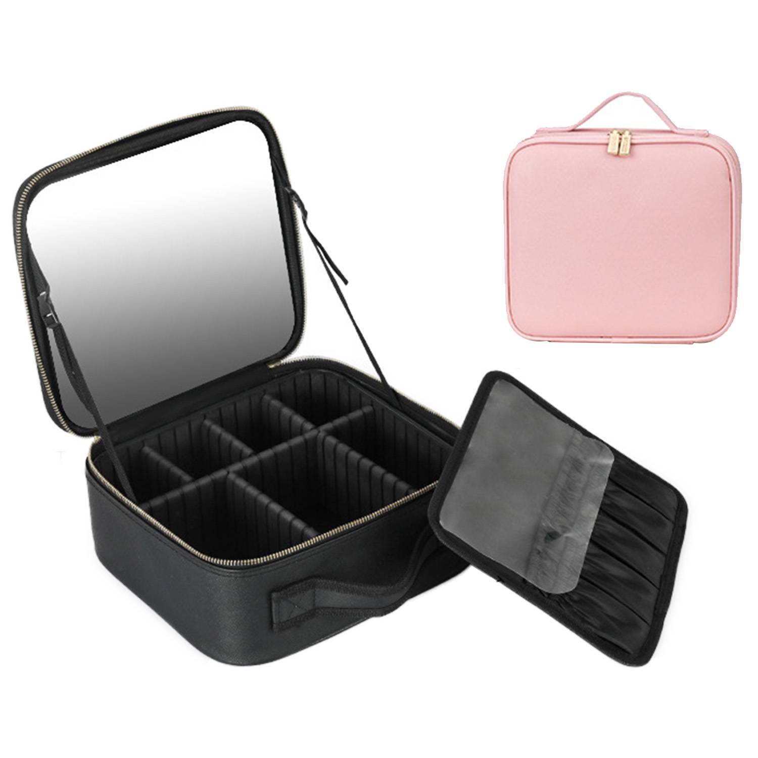 PU Leather Makeup Bag with Mirror 4