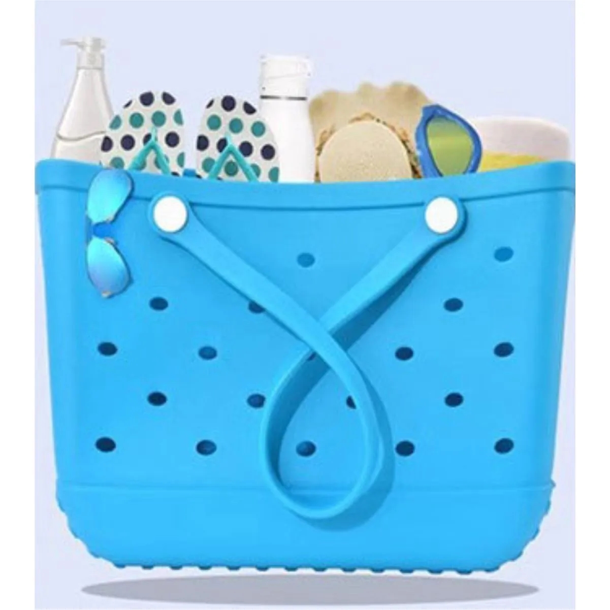 Large Capacity EVA Tote Hole Bag Beach Basket With Handles 4