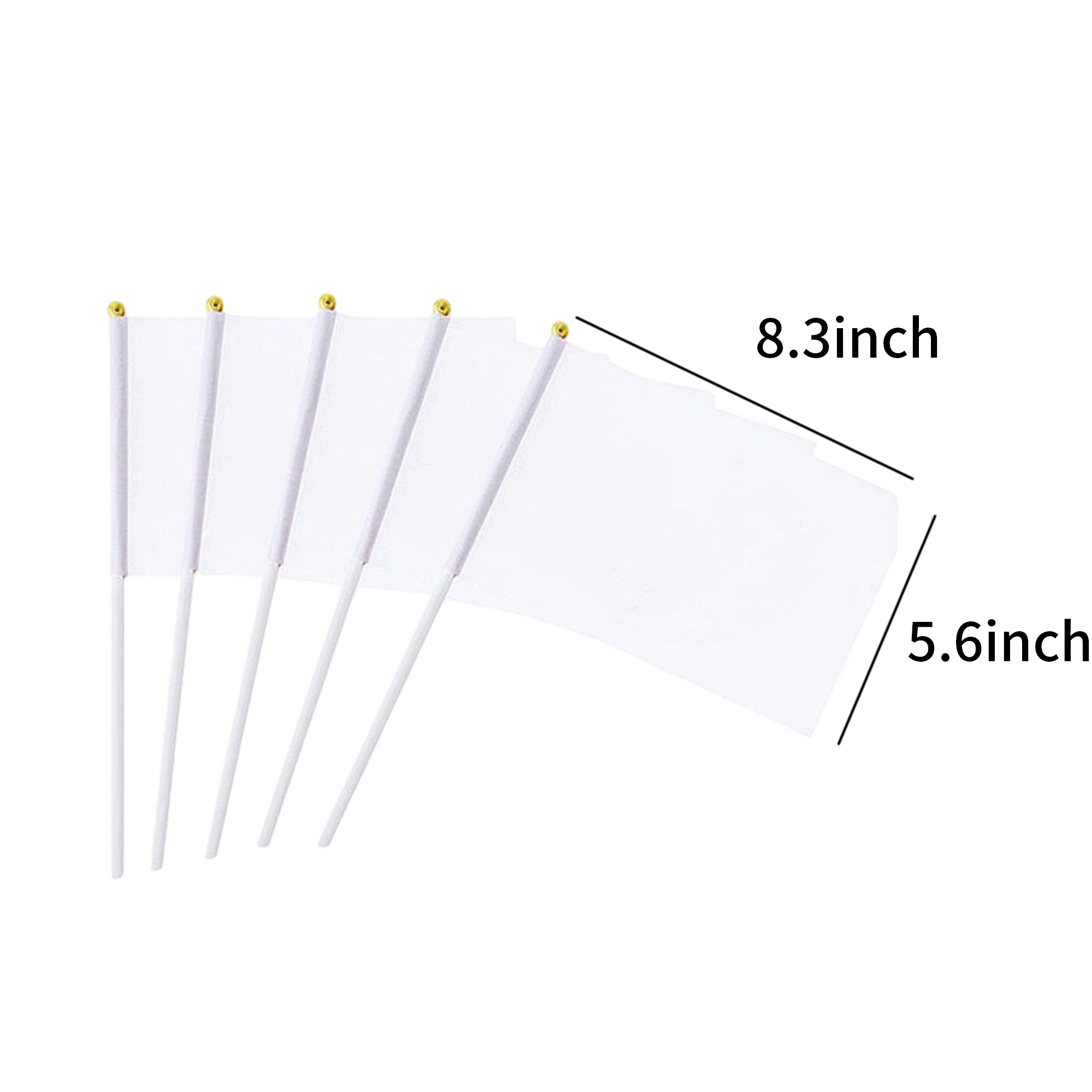 Terylene Hand Held Flag With Plastic Stick 5x8" 2