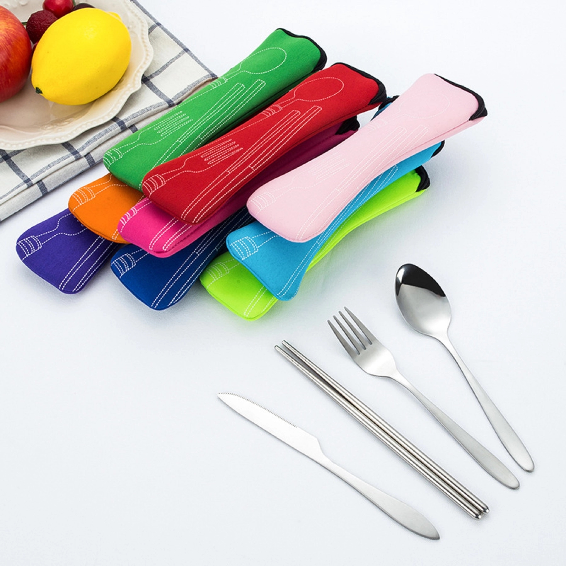 4 Pieces Set Cutlery with Neoprene Case 7