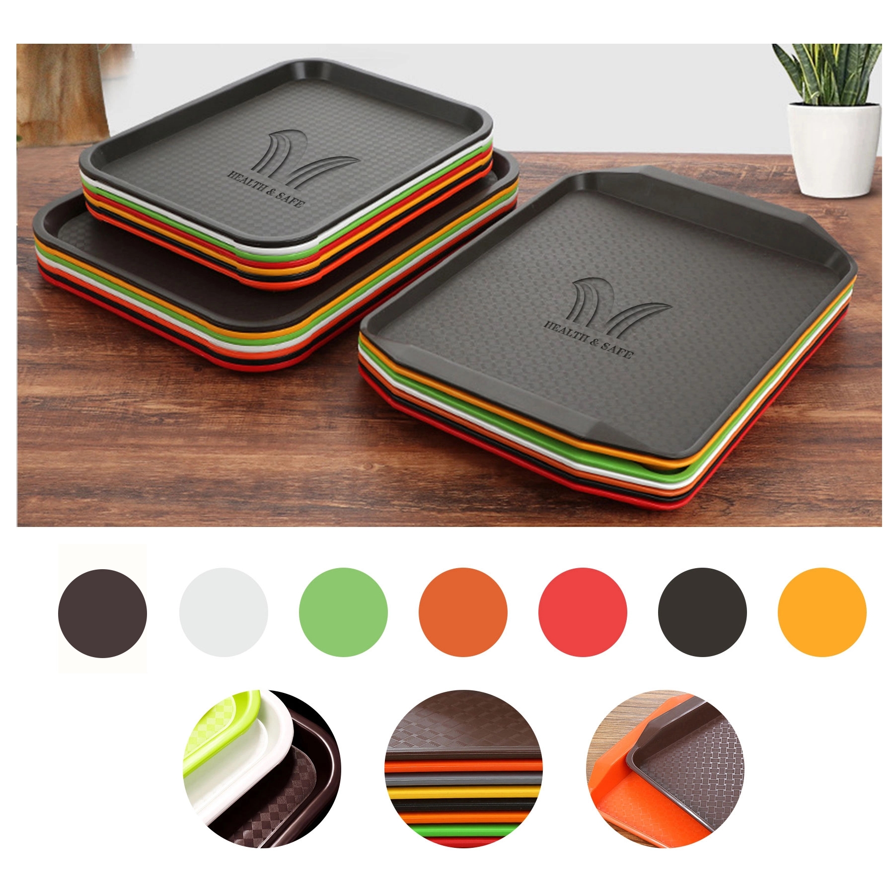 Plastic Restaurant Toddler Fast Food Serving Tray For Eating 3