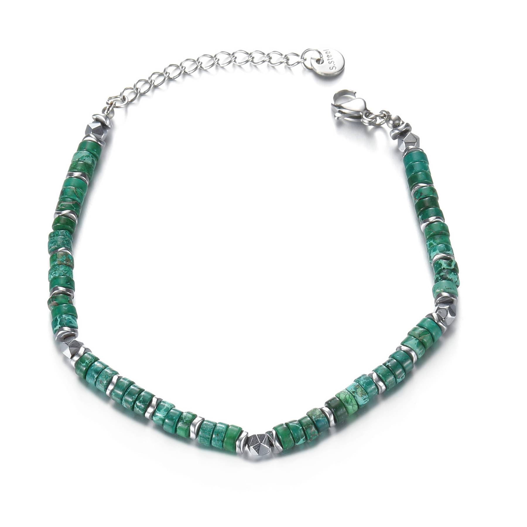 Stainless steel vintage dark green bracelet 5