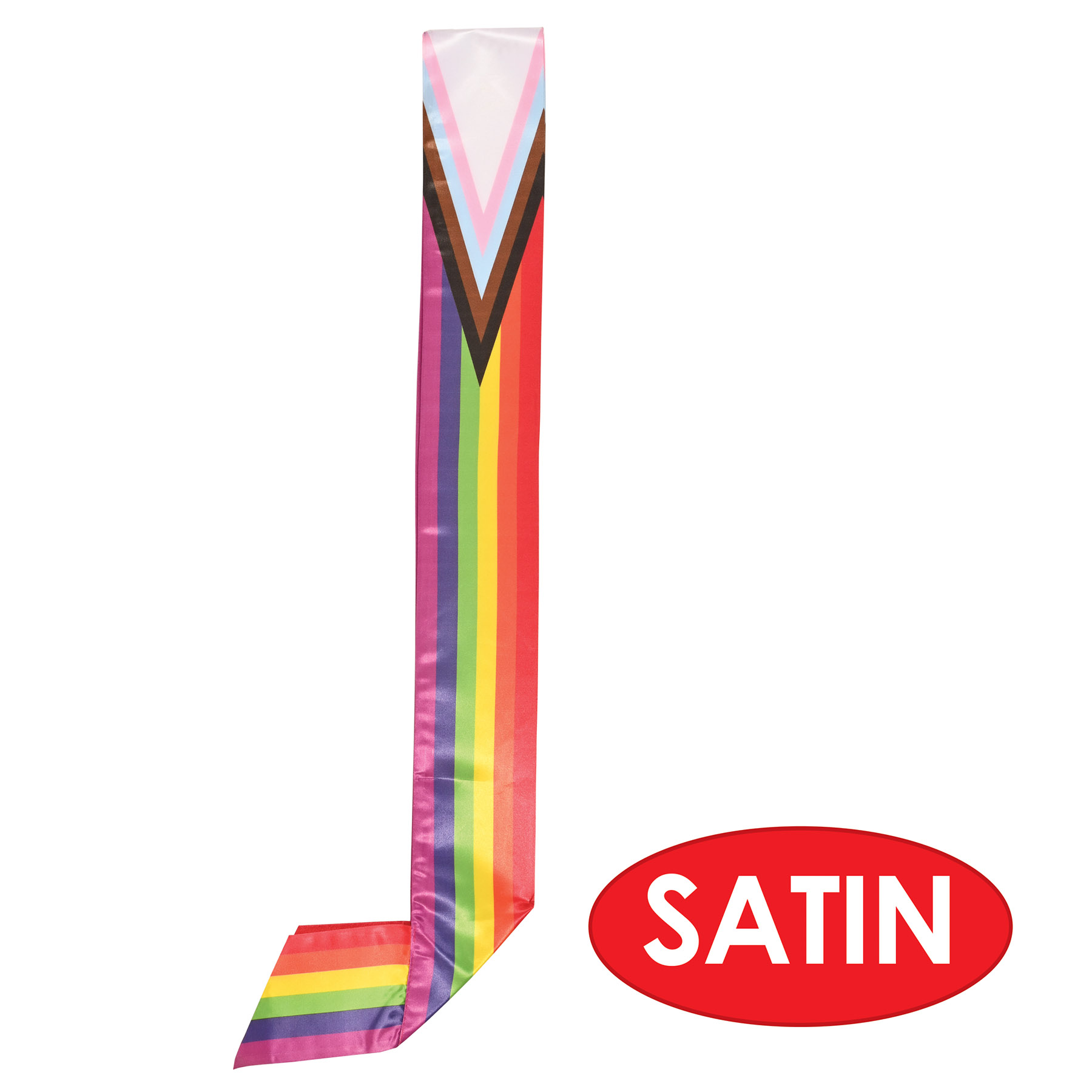 Pride Flag Satin Sashes with a Custom Direct Screen Print