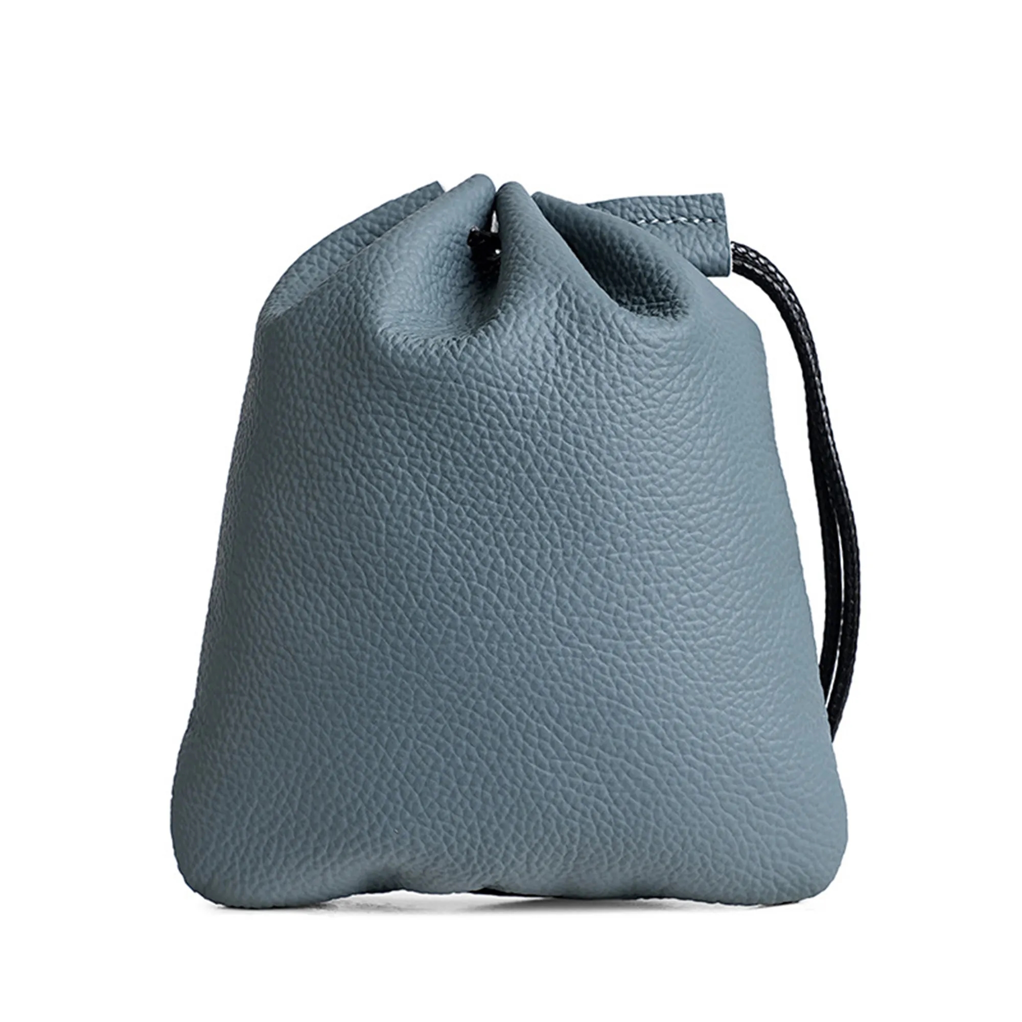 Genuine Leather Drawstring Coin Pouch 6