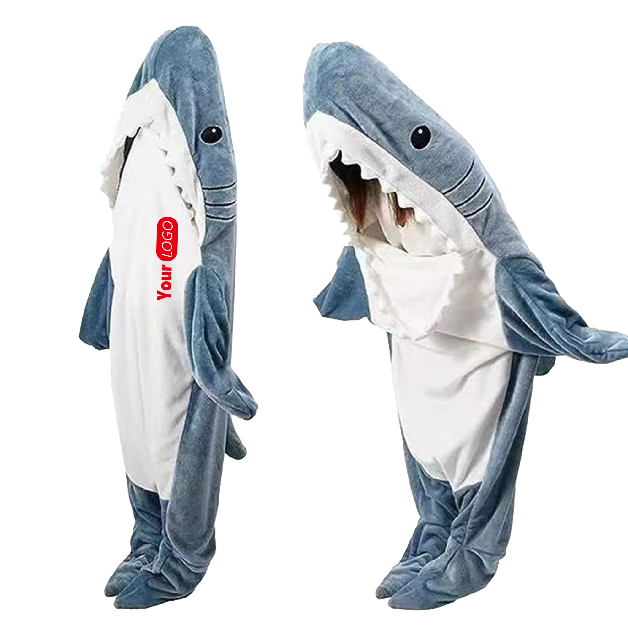 Cozy Shark Blanket Nightgown Hoodie Cosplay Lounging, custom hoodie or sweatshirt with logo imprint 5