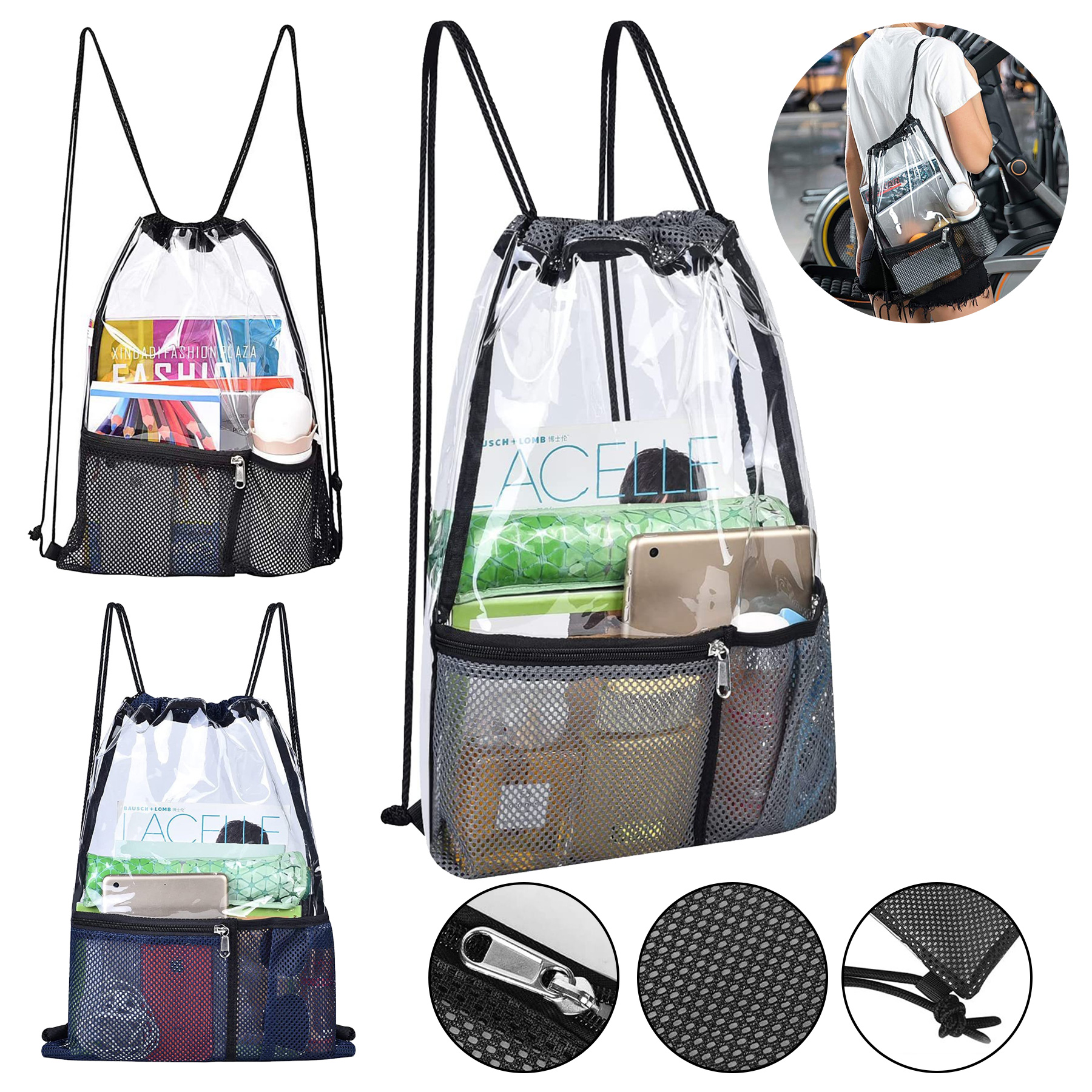 Transparent Drawstring Backpack 2