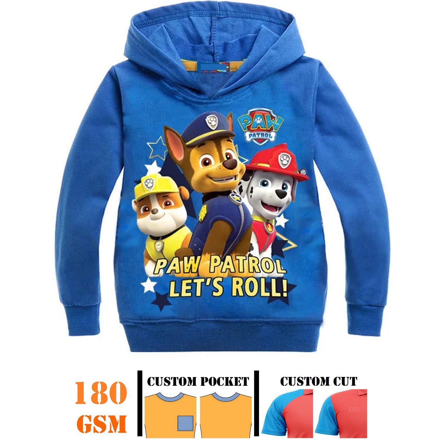 Youth 180GSM Poly-Cotton long sleeve hooded T-shirt, breathable 2