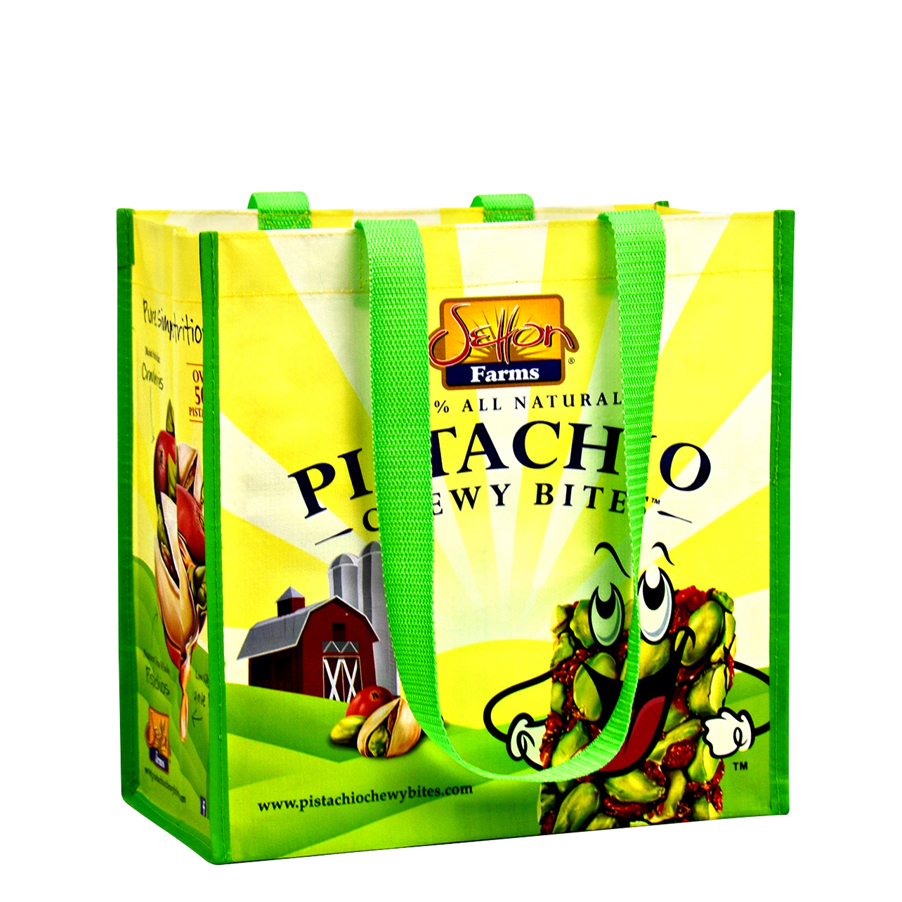 Custom Full-Color Laminated Woven Promotional Tote Bag 11"x11"x7" 1