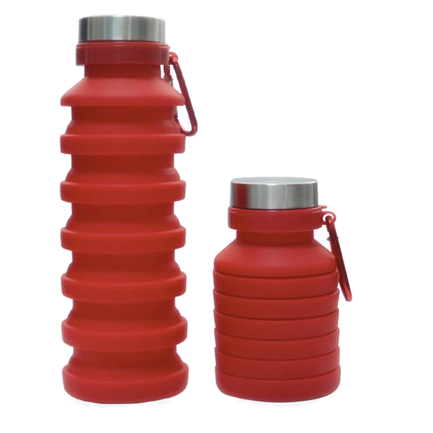 18.5 oz Collapsible Silicone Water Bottle With Carabiner 11