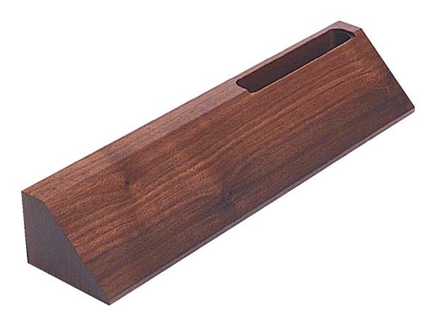 2" x 10" Genuine Walnut Desk Wedge with Card Holder 2
