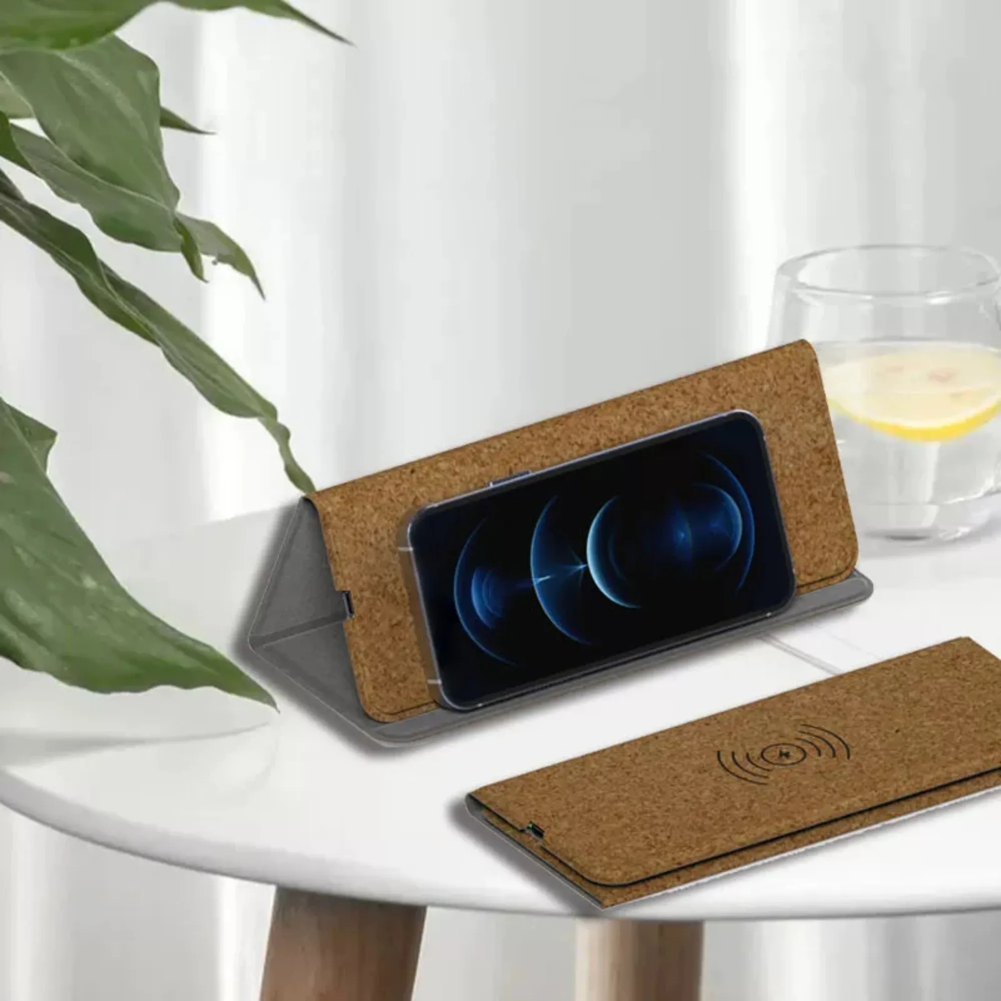 3-Fold Cork Mouse Pad With Wireless Fast Charging 9