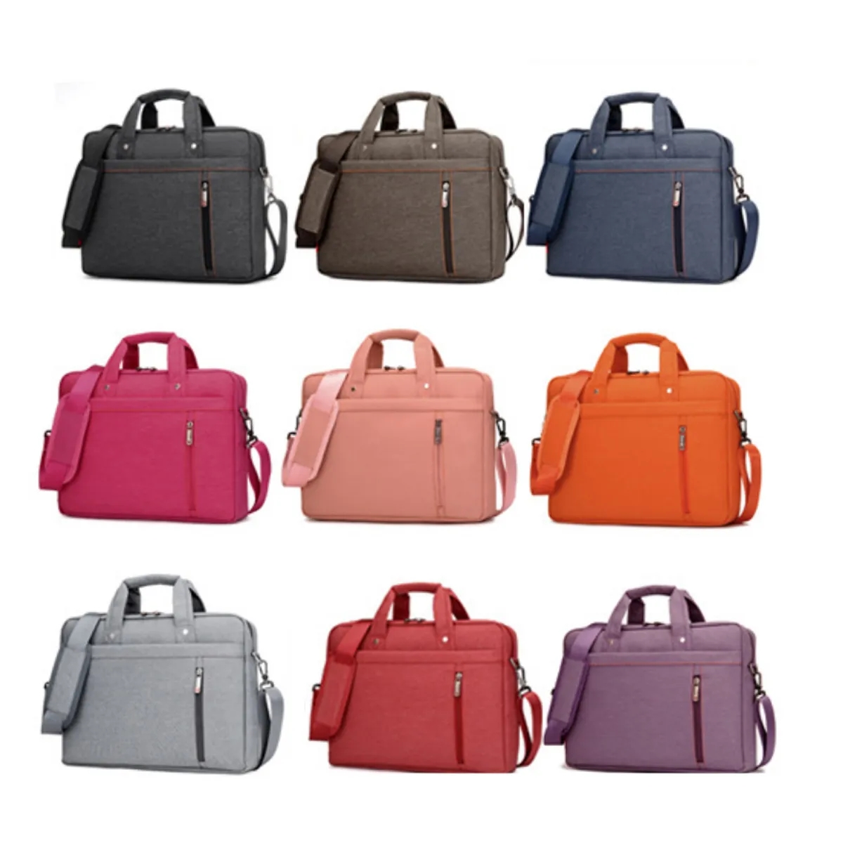 16'' Business Laptop Bag with Shoulder-Strap Trolley Strap 7