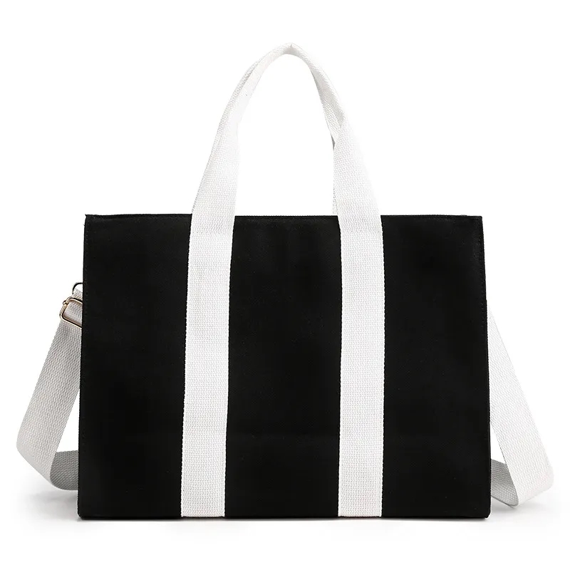 Stylish Canvas Tote Bag Top Zipper Closure 4