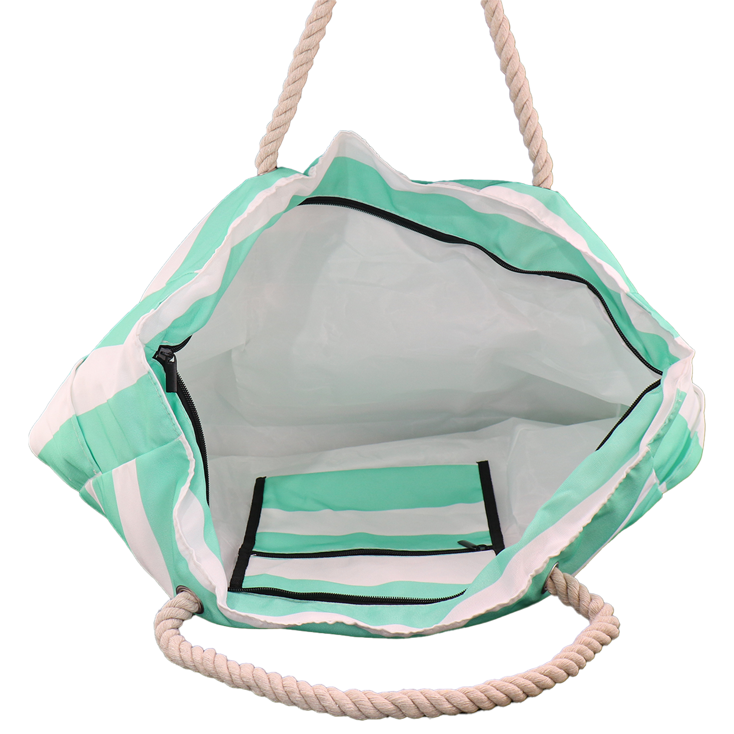 Canvas Large Capacity Striped Commuting Tote Bag, custom tote bag with logo imprint 4