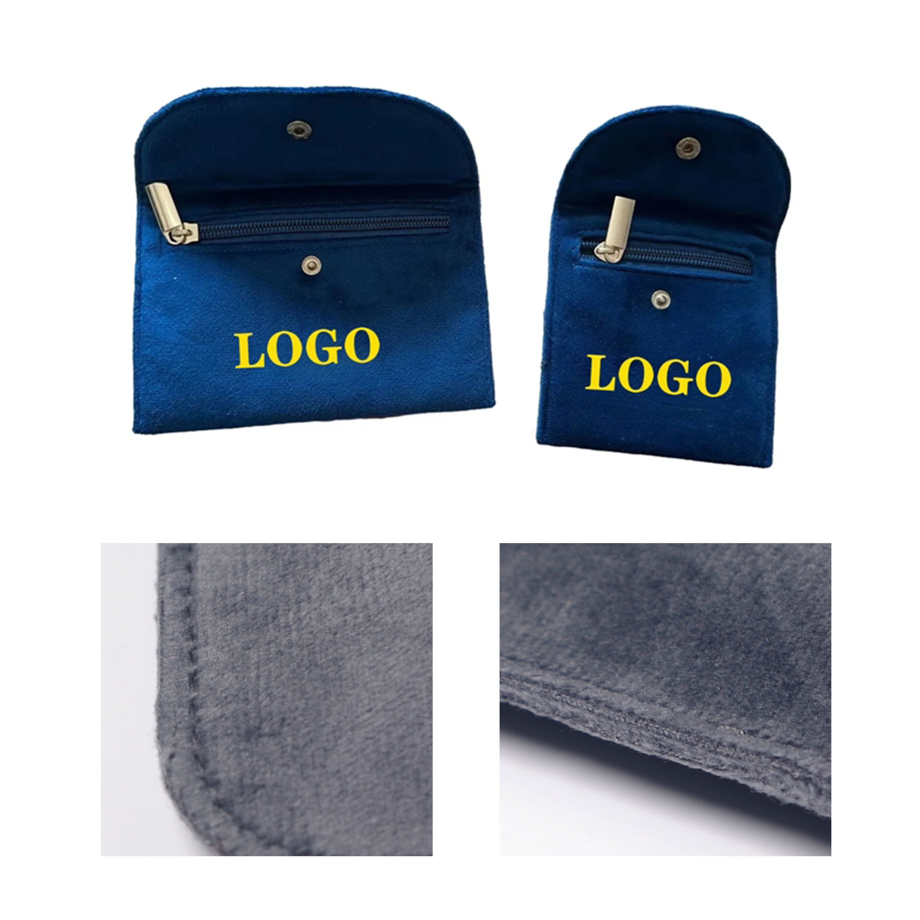 Luxurious Velvet Jewelry Pouch with Secure Zipper and Clasp 1