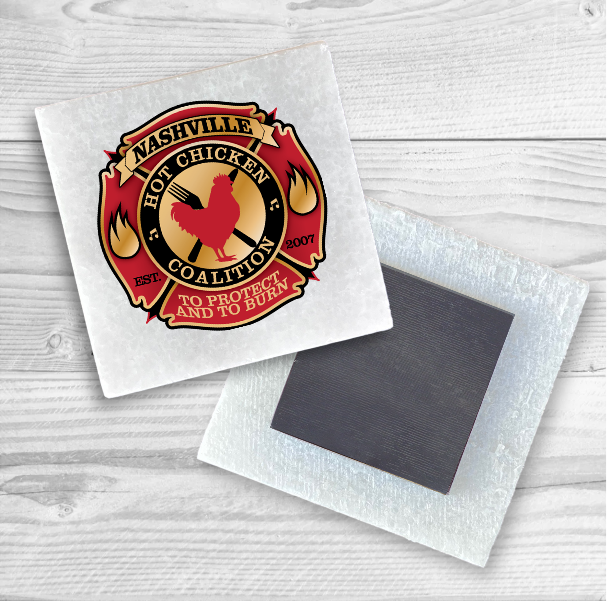 White Marble Magnet 1