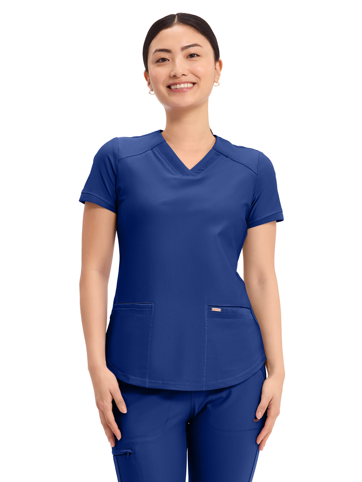 Cherokee - Form - Women's 2-Pocket Curved Hemline V-Neck Top 29