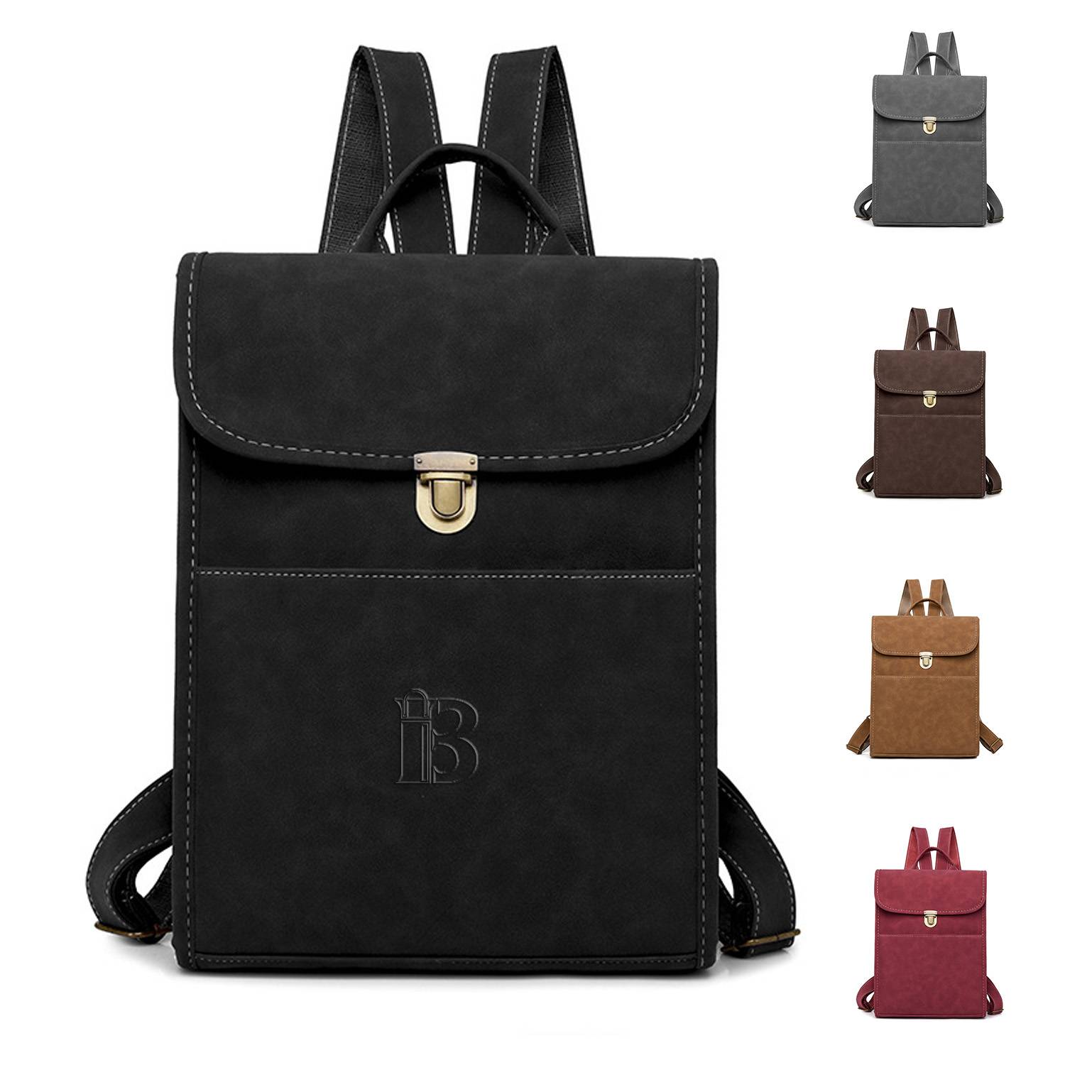 PU large-capacity simple casual backpack 6