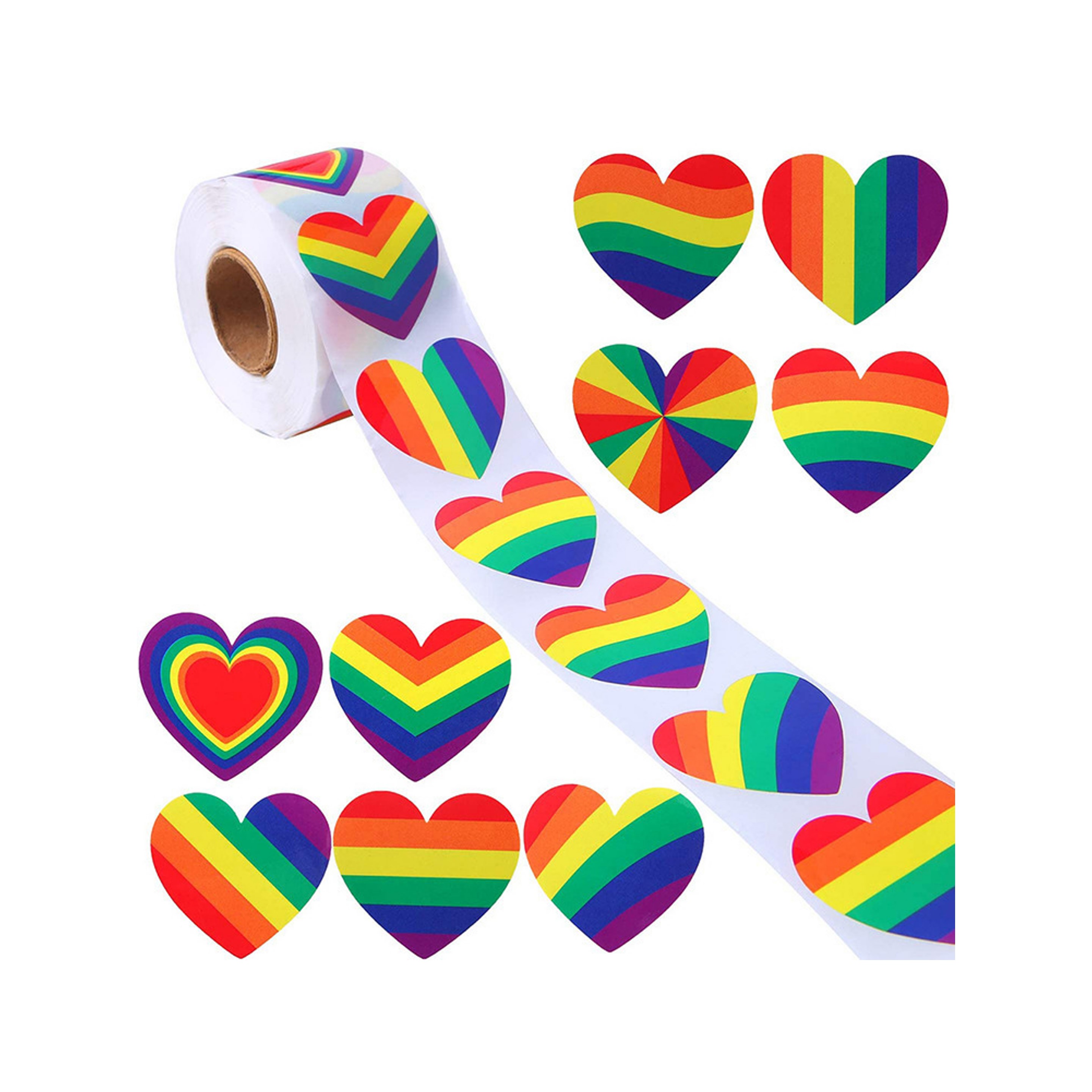 Pride Heart Shape Sticker 1 Roll 4