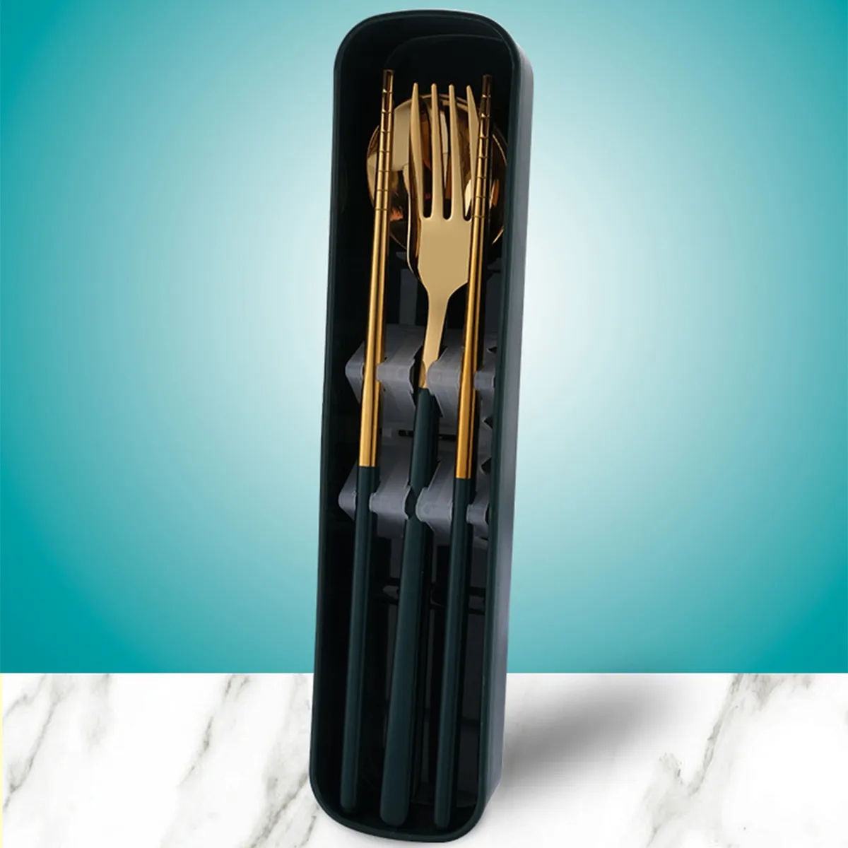 Travel Portable Stainless Steel Cutlery Three-Piece Set 12