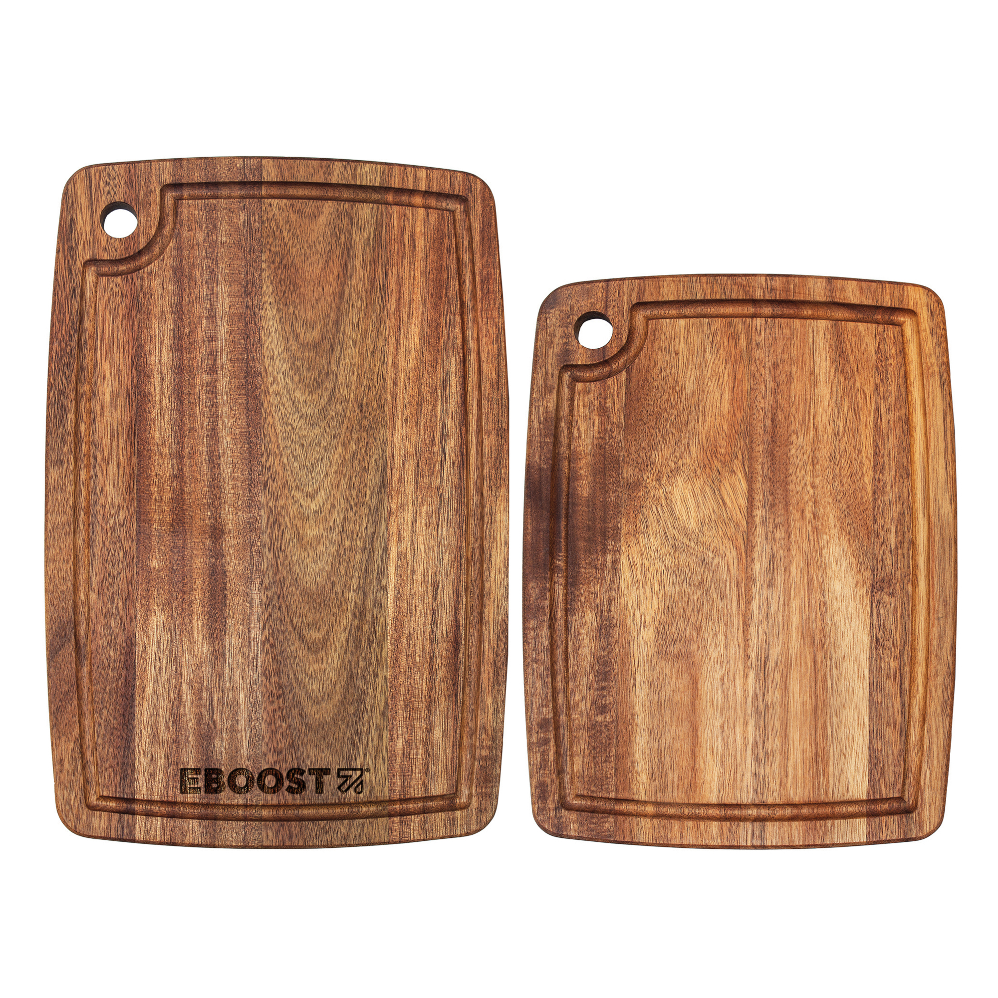 TB Home® 2-Piece Acacia Cutting Board Set, 15" x 10" x 5/8" and 12" x 9" x 5/8" 6