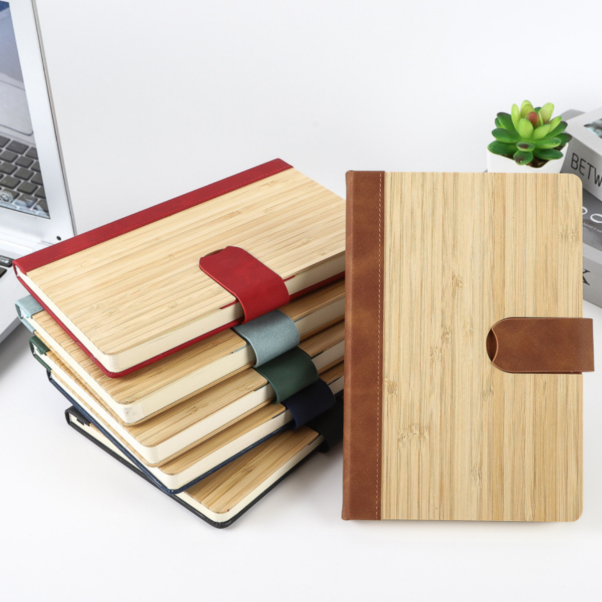 A5 Bamboo Cover Business Notebook with Magnetic Closure 8