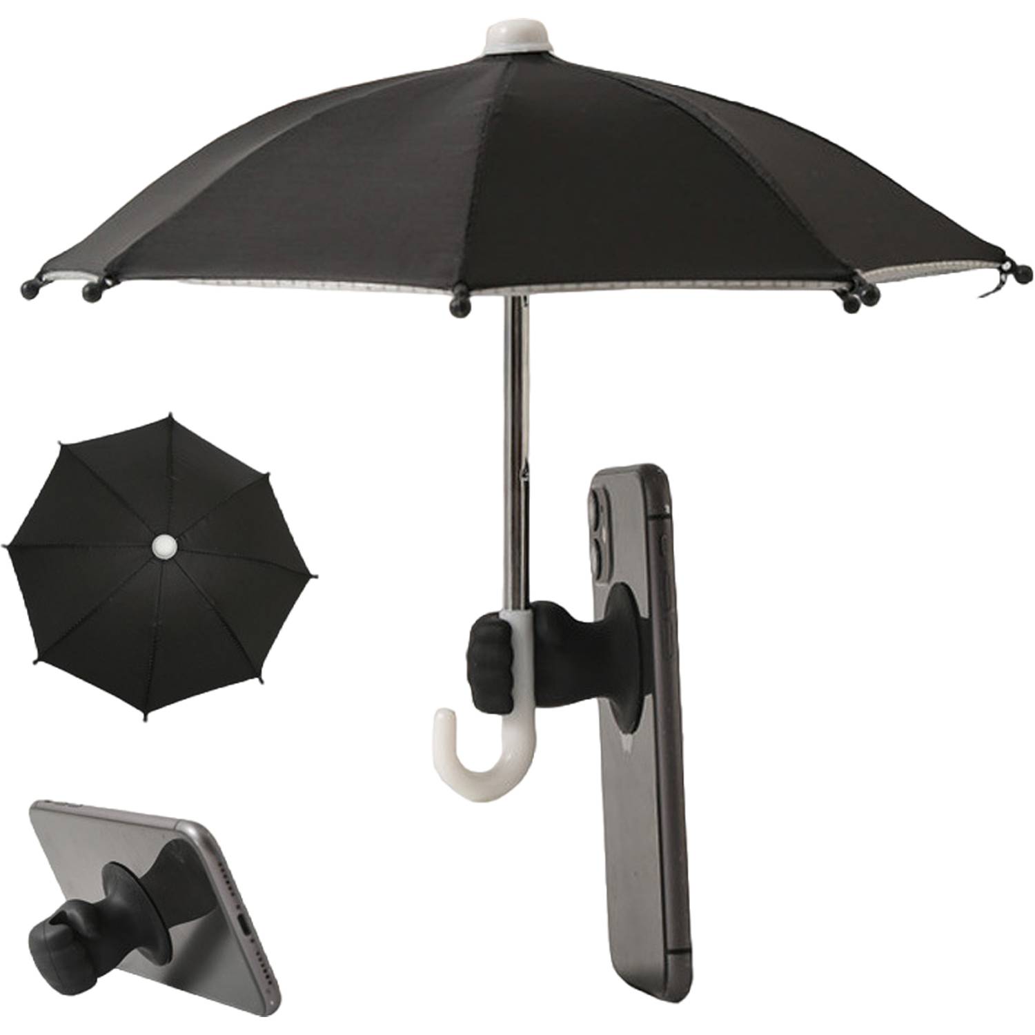 Mini Waterproof Phone Umbrella w/ Fist Grip Stand 5