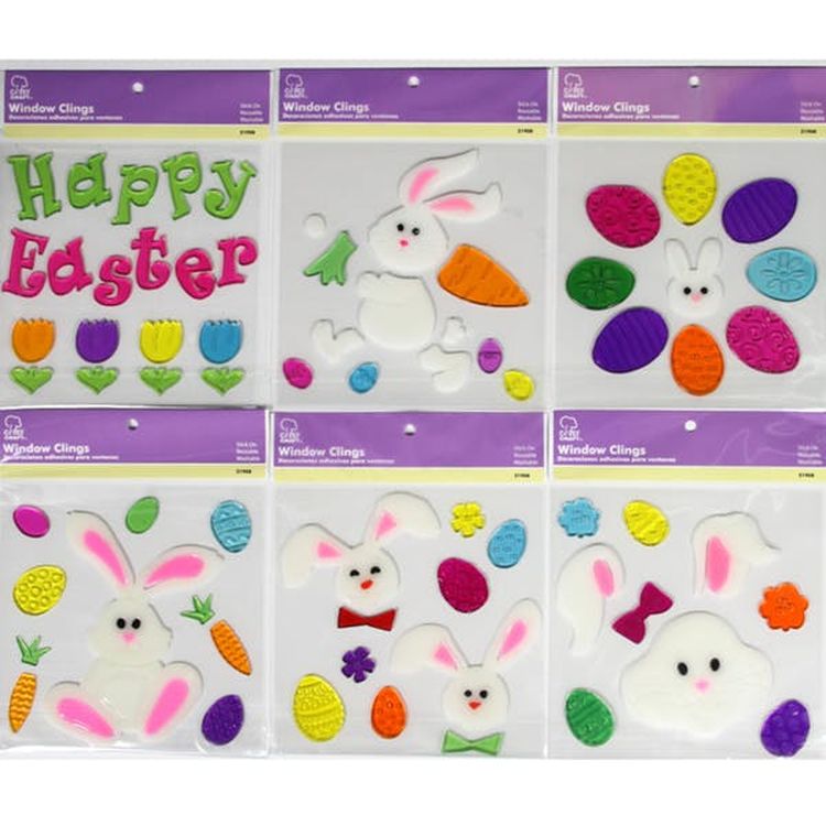 Easter Window Clings - Gel Assorted Designs Multicolored