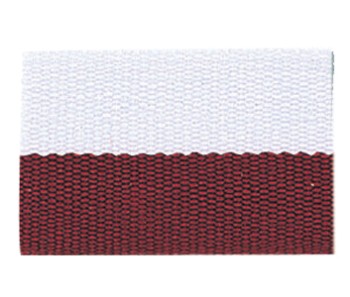 Maroon/White "V" Neck Ribbon with Clip, 7/8" wide 2