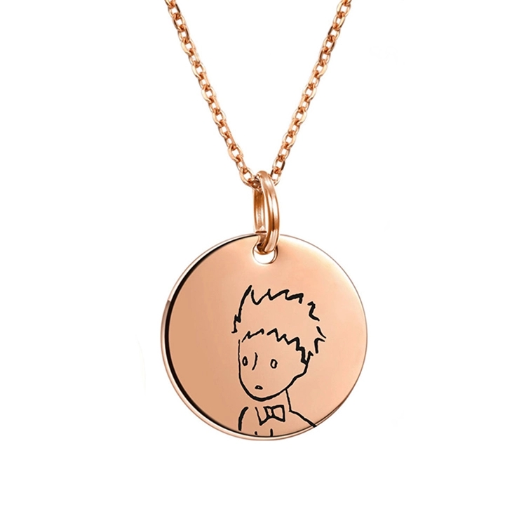 Personalized Engraved Stainless Steel Necklace -Round 2