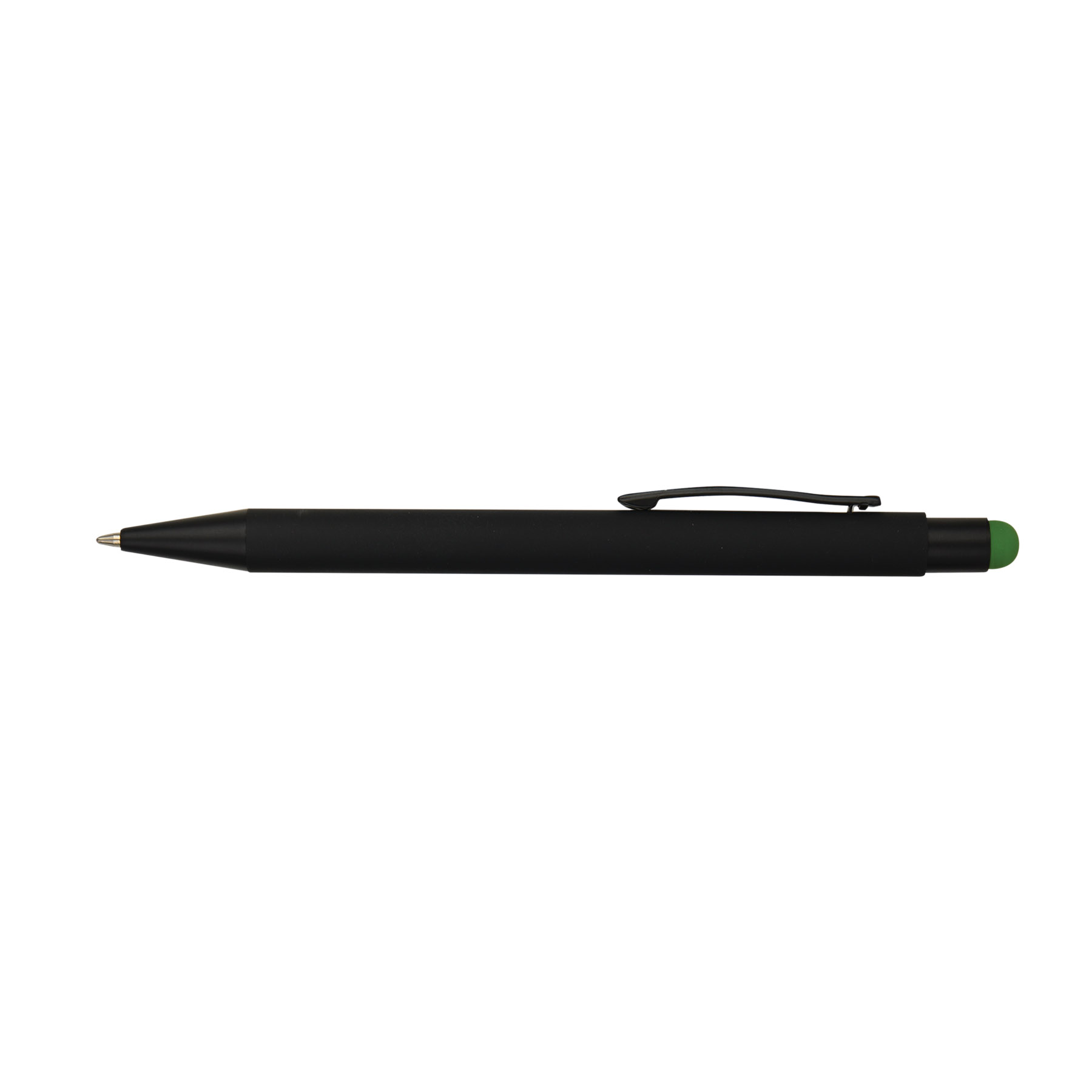 Soft Rubber Click Metal Ballpoint Pen w/Stylus & Chrome 10
