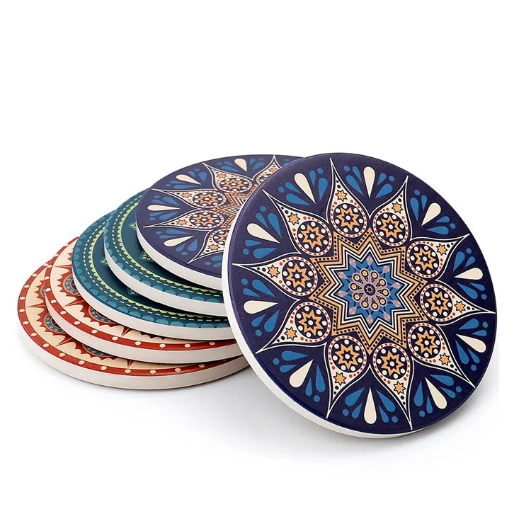 Round Absorbent Ceramic Coasters 2