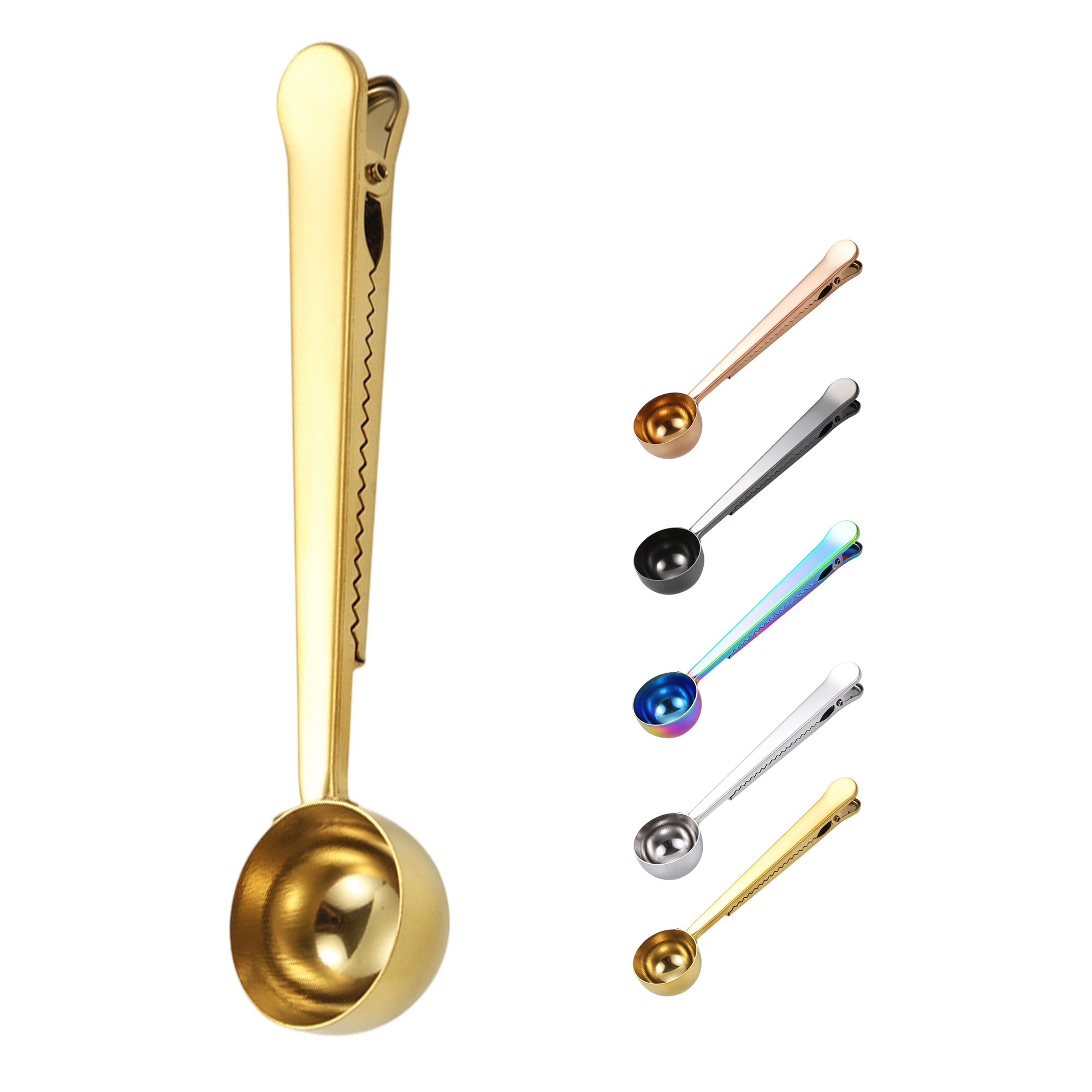 Stainless Steel Measuring Coffee Scoop With Food Bag Sealing Clip 6