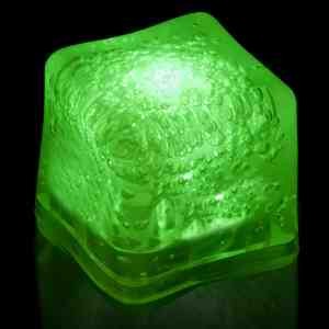 Green Light Up Premium LitedIce Brand Ice Cube, Blank