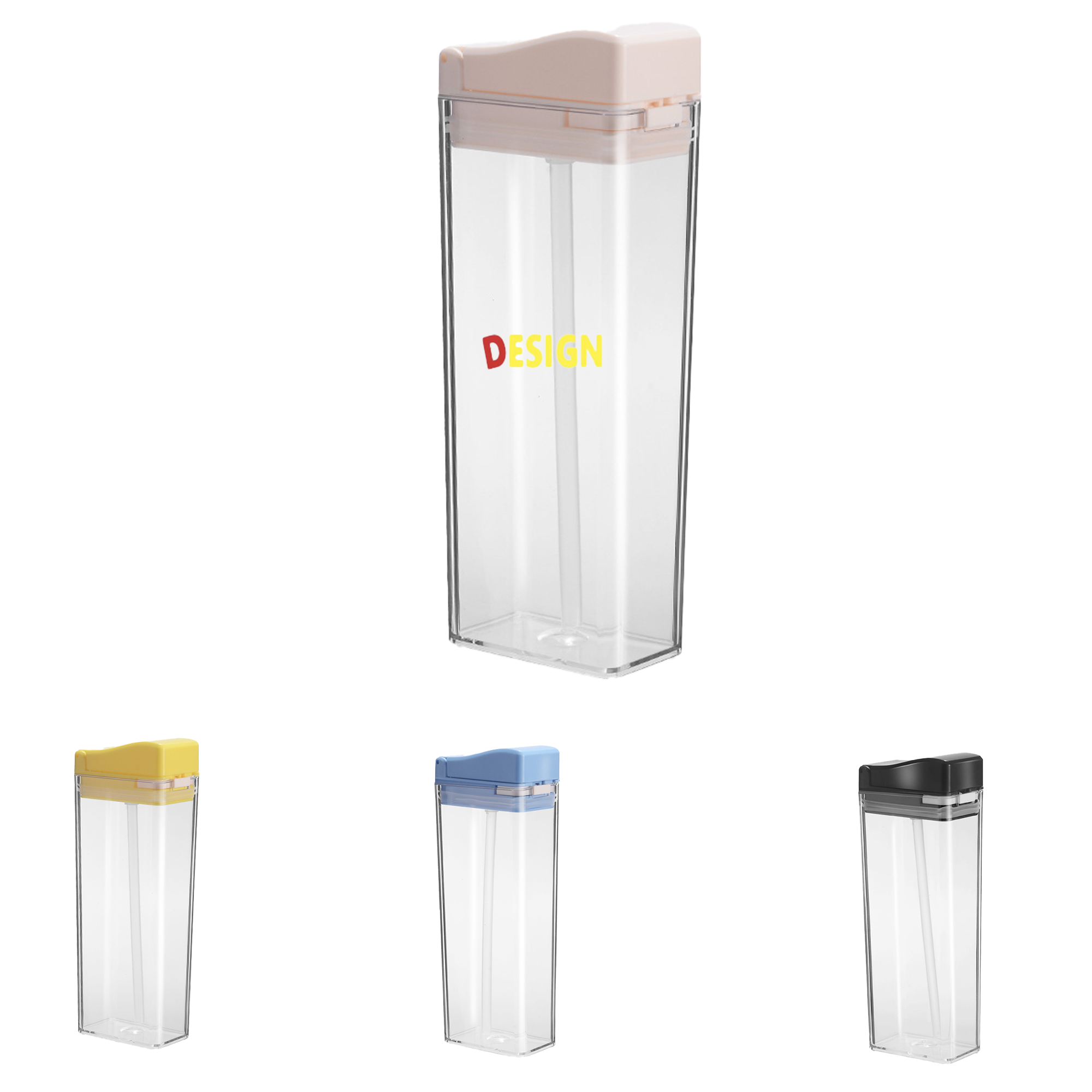 Square Flip-Top Straw Bottle 2