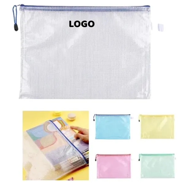 Transparent Grid Zipper Pouch with A5 Size 6