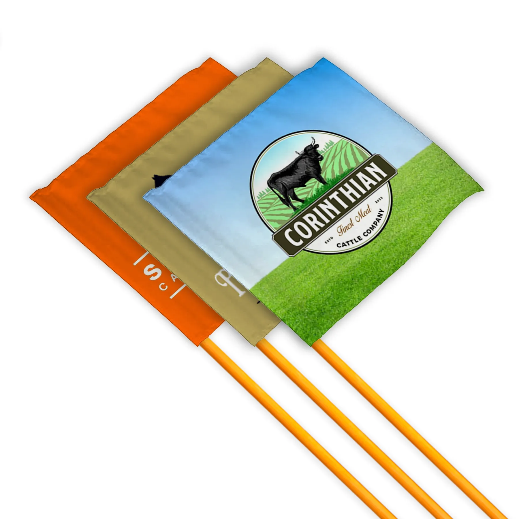 51" Orange Whip Rod With 12"x12" Custom Digital Flag 5