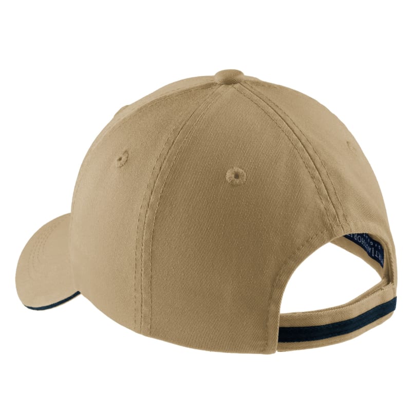 Port Authority Sandwich Bill Cap With Striped Closure. 8