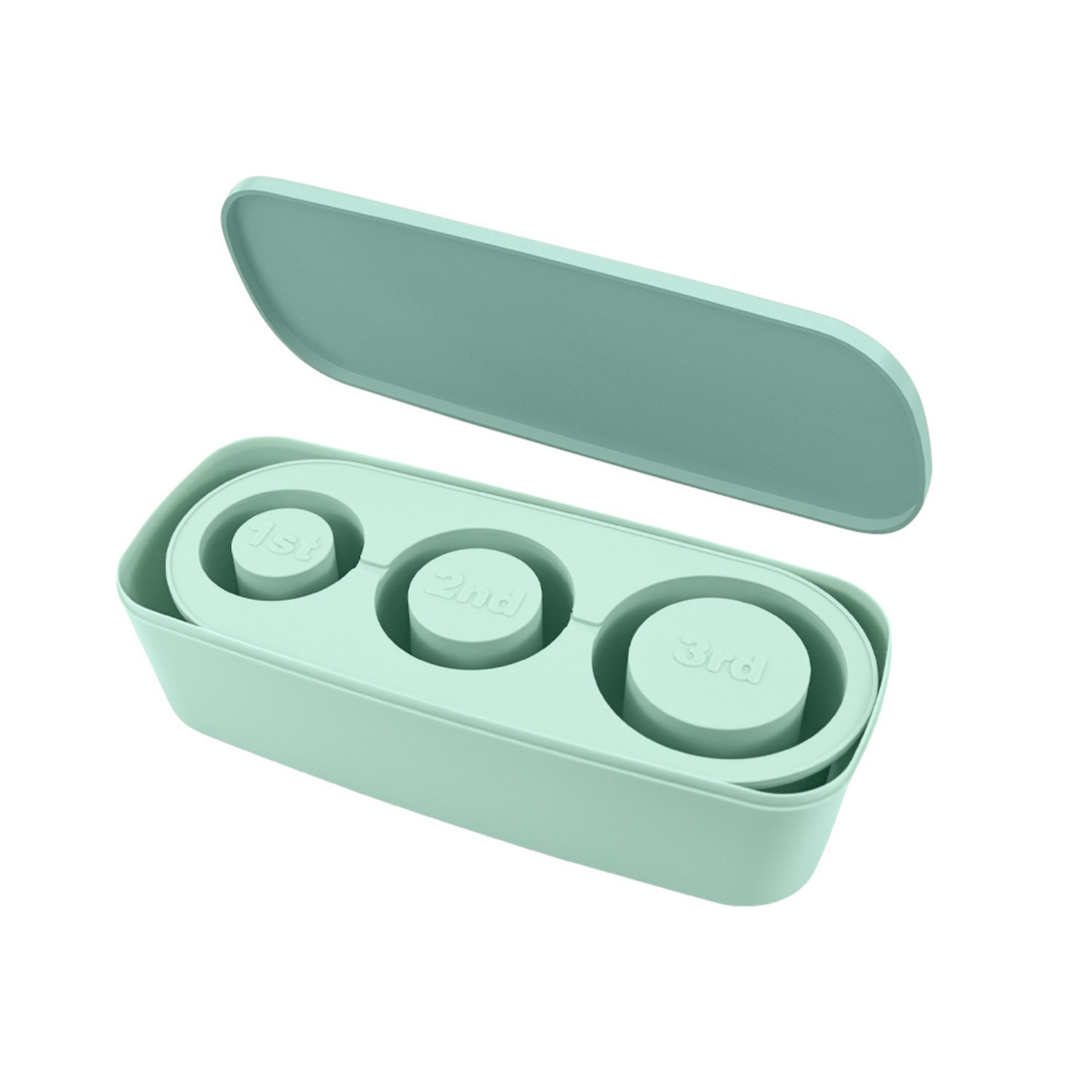 Silicone Ice Cube Tray with Lid and Bin - OCEAN 4