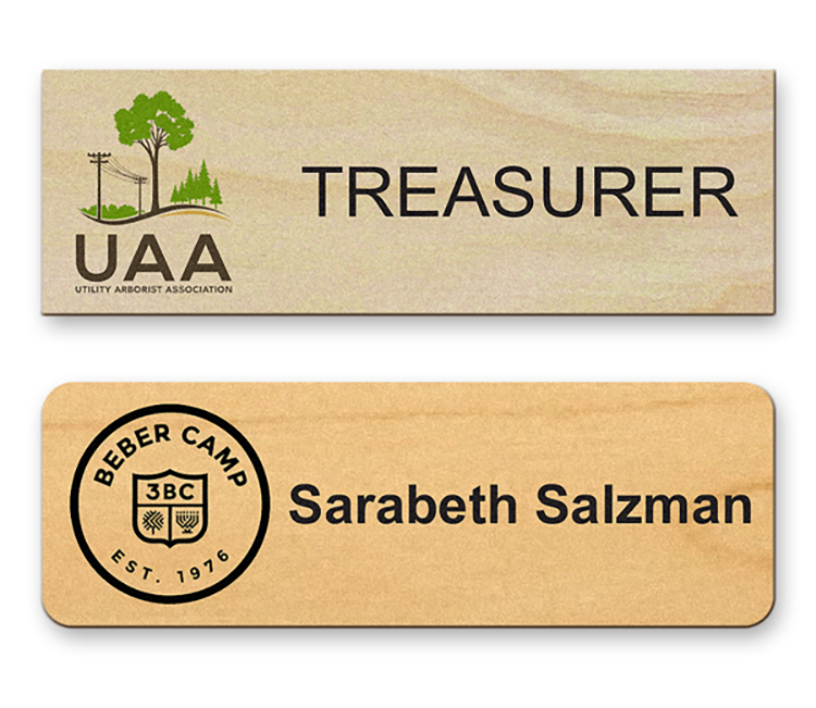 Wood Name Badge 1" x 3" 2