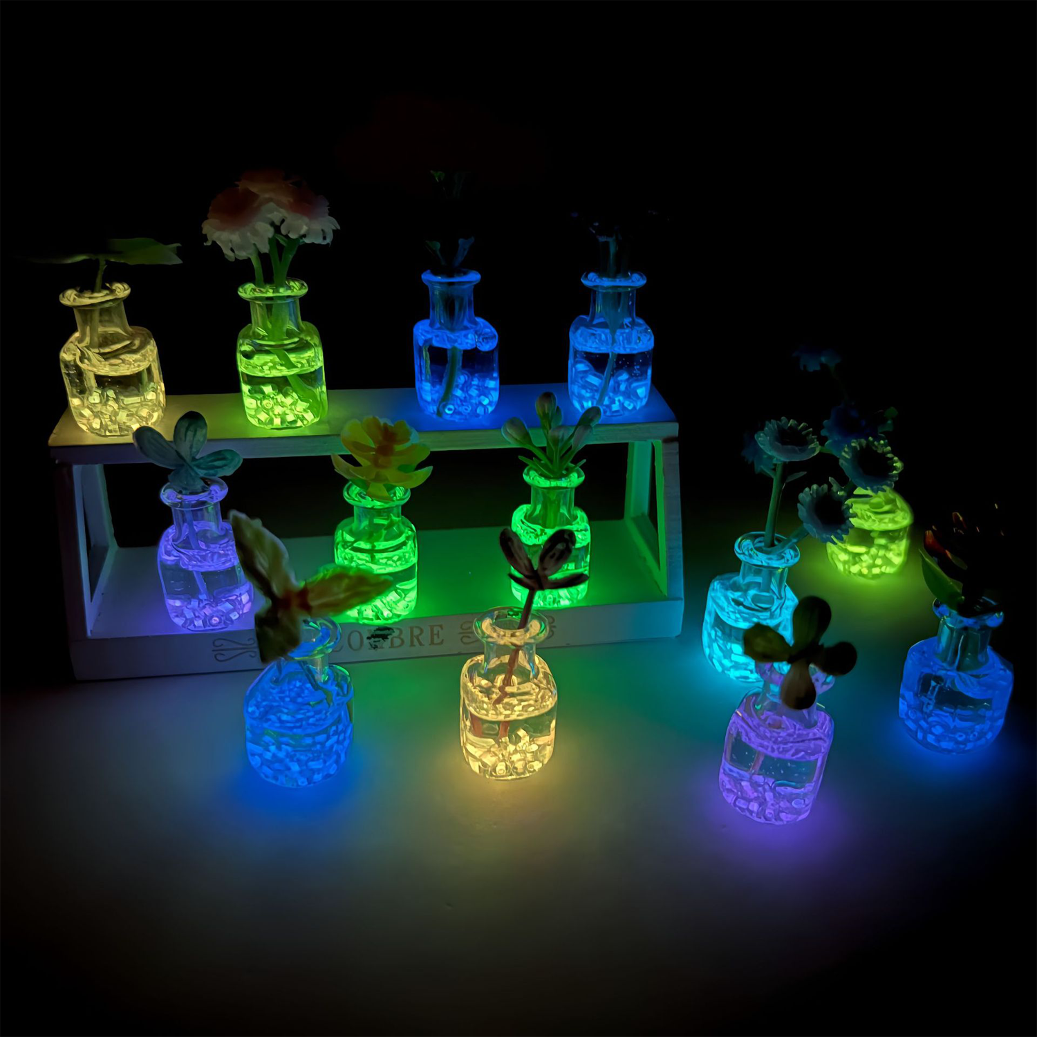 Glowing Square Bottle Plant Pot 2